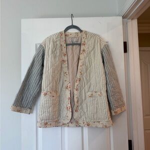 Madewell Beige and Gray Quilted Utility Jacket